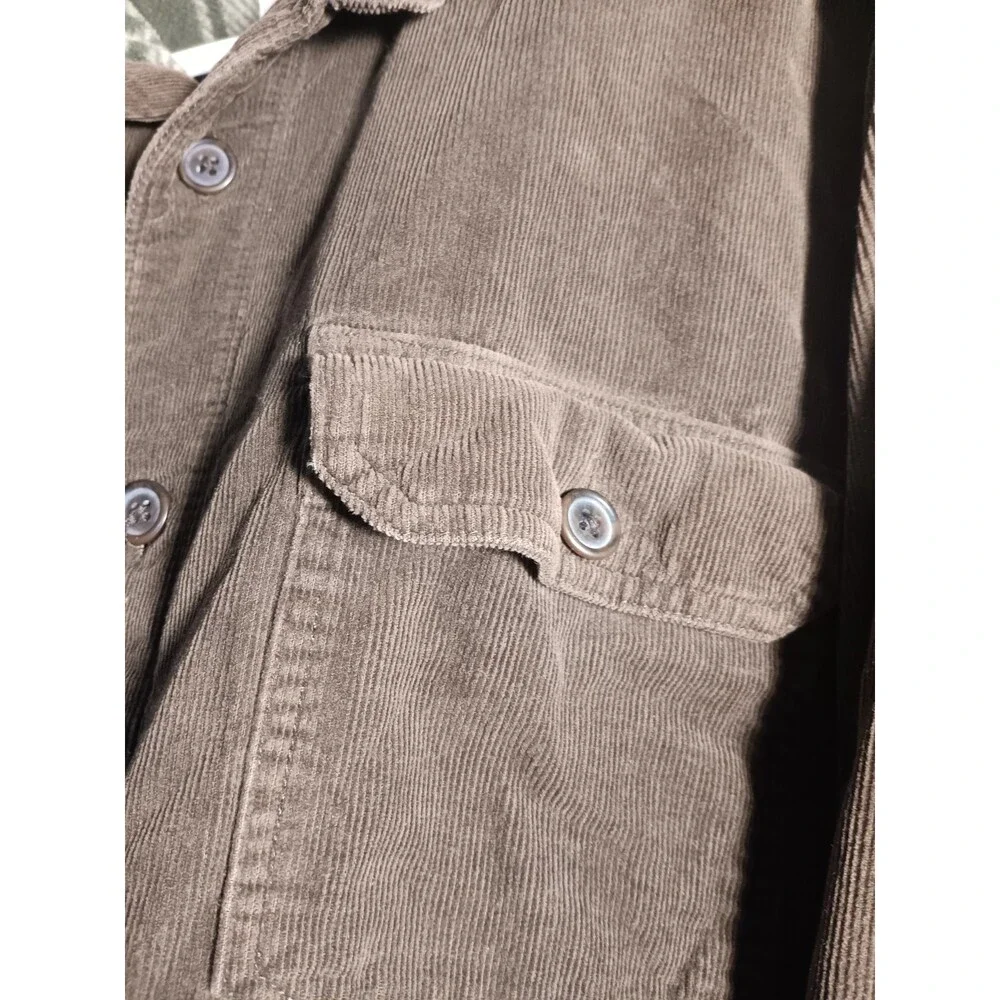 Chaps Denim XXL Brown Corduroy Plaid Fleece‑Lined Barn Coat Jacket